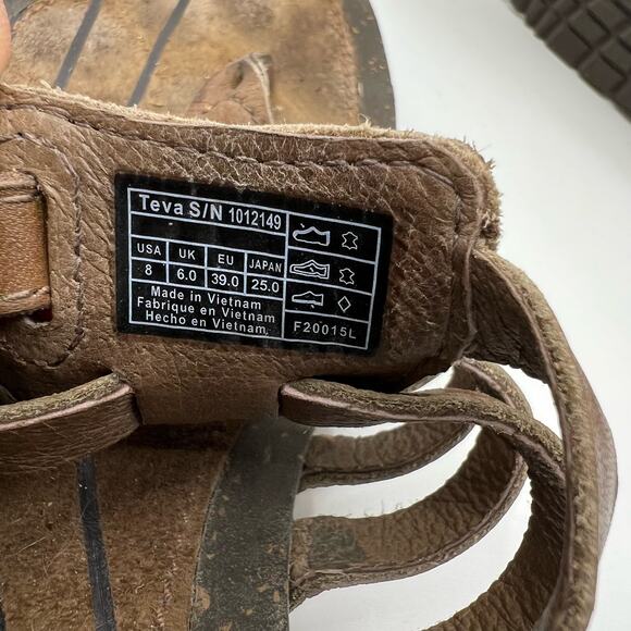 Teva Cabrillo Leather Wedge Sandals Brown Leather Women's 8 US - Picture 9 of 9